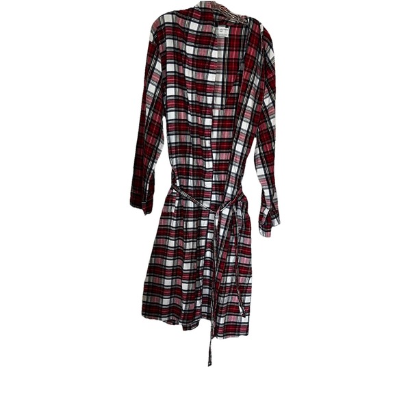 Van Heusen‎ 90's Vintage Plaid Cotton Flannel Gown Red Robe XL Eclectic Grandpa - Picture 1 of 10